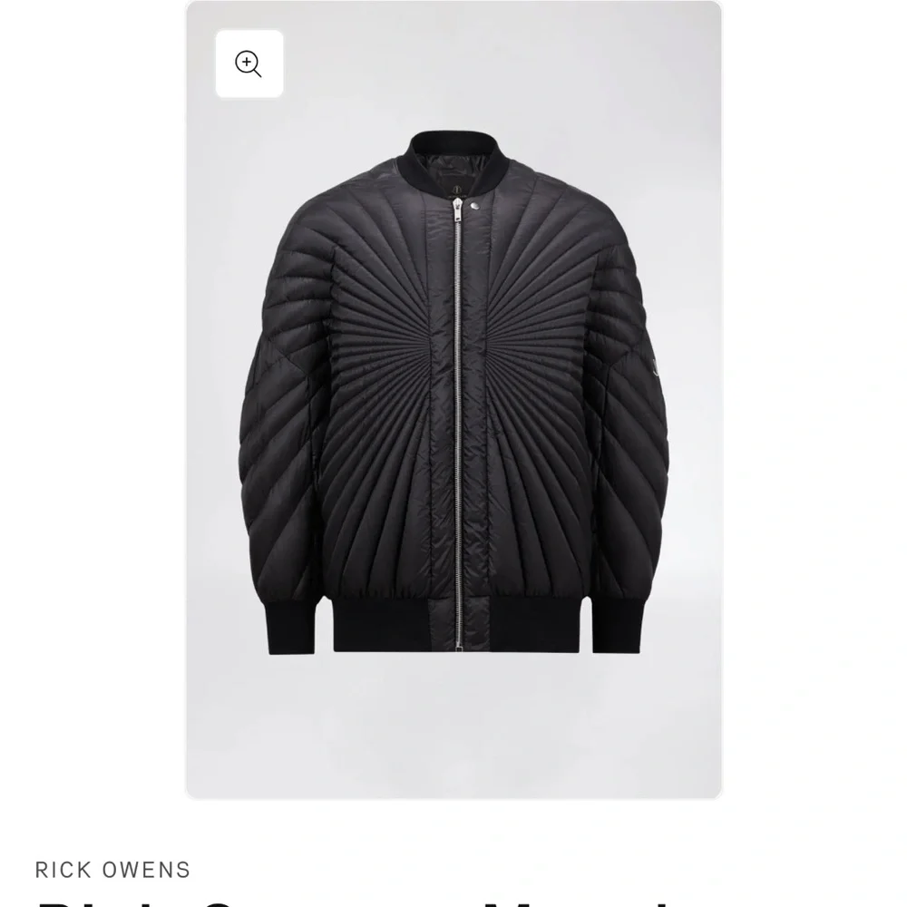 Moncler x Rick Owens Radian Puffer Bomber Jacket Black size 0 - Picture 6 of 6